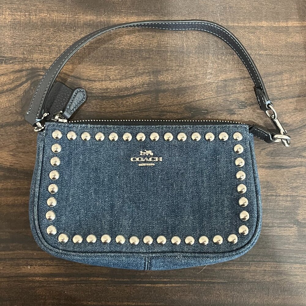 Coach Denim Purse with Silver Rivets